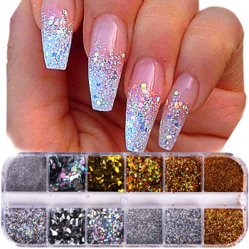 Holographic Laser Ultra Fine Glitter Powder Nail Art Decoration Glitter Sequin