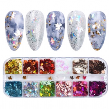 12-grid Holographic Laser Holiday Decoration Glitter Sequin