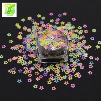 4mm Hollow Flowers Fashion Neon Glitter Sequin