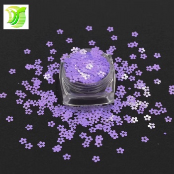 4mm Hollow Flowers Fashion Neon Glitter Sequin